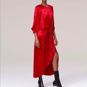 Red Zara kimono style dress